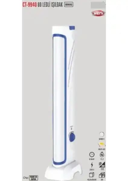 Cata CT-9940 80 LED'li Şarjlı Taşınabilir Işıldak Güçlü ve Çok Yönlü Aydınlatma Çözümü