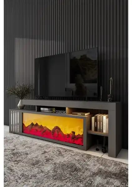 Cebese Dekoratif Elektrikli Şömine ve TV Ünitesi: Modern ve Şık Tasarım Çözümü