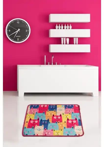 Chilai Home Meow Renkli Dijital Banyo Halısı: Şık ve Dayanıklı Tasarım Özellikleri