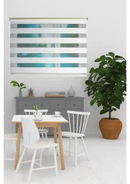 Clarıss Home Pliseli Beyaz Zebra Stor Perde: Modern ve Fonksiyonel Tasarım Çözümleri