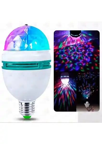 Classiy Home Renkli Disko Ampülü - 360 Derece Dönüşlü LED Disko Topu