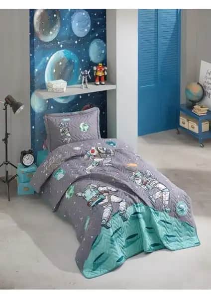 Clasy Genç Yatak Örtüsü Space Antrasit Modern ve Çok Amaçlı Dekorasyon Unsuru