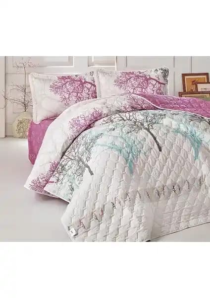 Clasy Midas Lila Çift Kişilik Kapitone Yatak Örtüsü Takımı Estetik ve Dayanıklılık