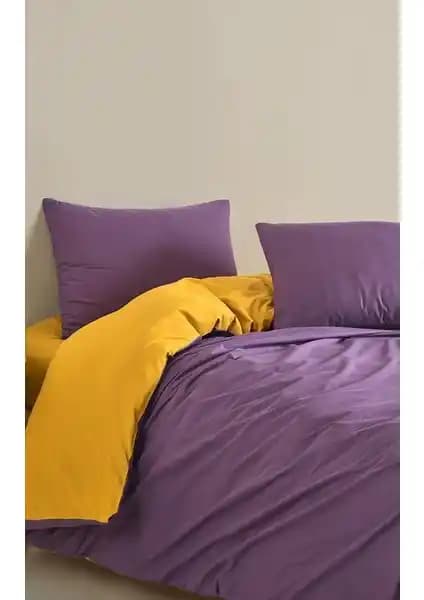 Colorpool Bright Future Koyu Lila-Hardal Nevresim Takımı Modern ve Şık Tasarımıyla Odalarınıza Renk Katıyor