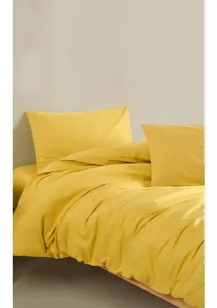 Colorpool Visual Path Sarı Nevresim Takımı: Modern ve Dayanıklı Pamuklu Yatak Seti