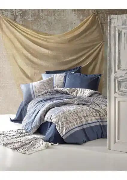Cotton Box Toprak Serra Lacivert Çift Kişilik Nevresim Takımı - Modern ve Dayanıklı Tasarım