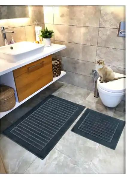 Cotton Crafty %100 Pamuk Dokuma Banyo Paspas Seti: Doğa Dostu ve Şık Banyo Dekorasyonu