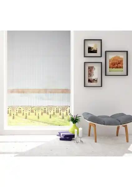 Cotton Studio Pamuklu Ara Güpürlü Natural Çizgili Tül Perde: Estetik ve Fonksiyonellik Bir Arada