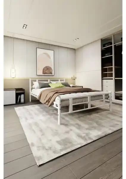 Decofer Karma Beyaz Metal Çift Kişilik Karyola Modern ve Dayanıklı Tasarım