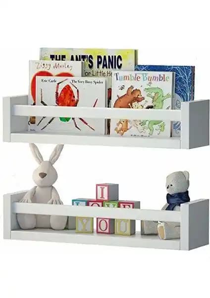 Decomira Çocuk Odası Eğitici Kitaplık Seti: Modern ve İşlevsel Duvar Rafları
