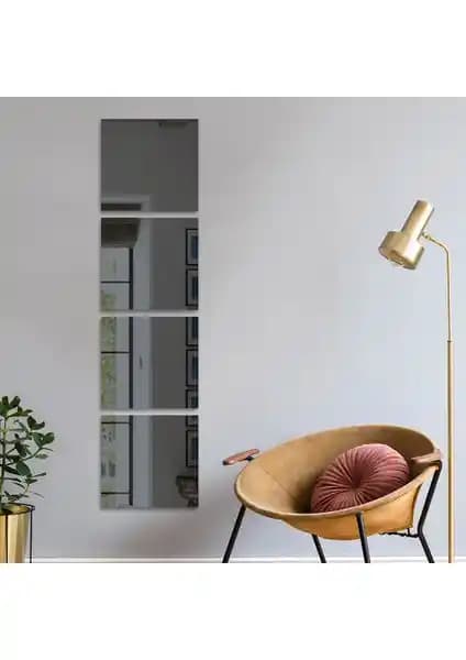 Decorita Füme Ayna 4'lü Kare Takım Modern ve Şık Dekorasyon Unsuru