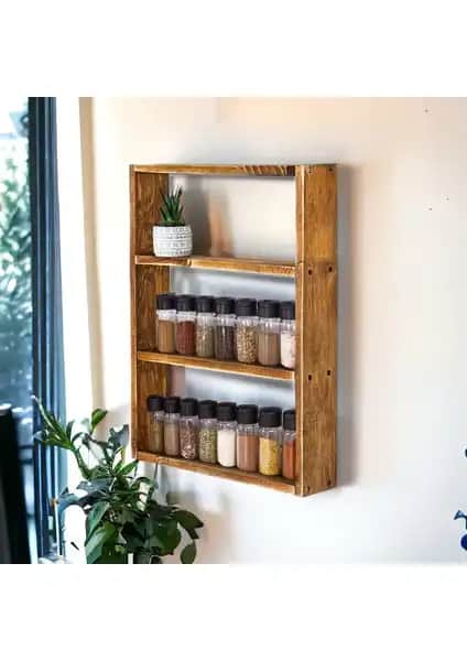 Defa Defa Ahşap Mutfak Dolabı ve Raf Seti: Doğal Malzeme ve Şık Tasarım ile Mutfak Dekorasyonu