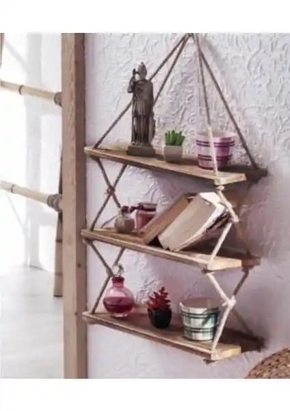 Defa Kitaplık Raf Duvar Rafı Ahşap Tasarım Doğal Malzeme ve Dayanıklılık Özellikleri