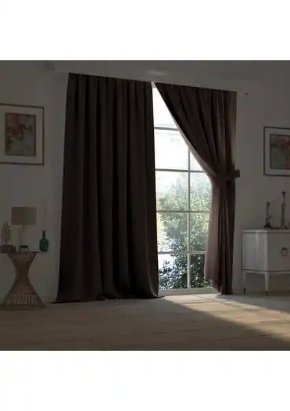 Demor Home Koyu Kahve Blackout Fon Perde - Şıklık ve İşlevsellik Bir Arada