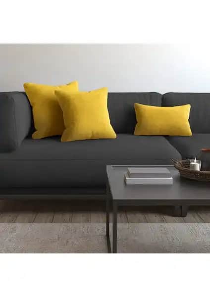 Demor Home Soft Serisi Acem Lale Sarısı Kırlent Kılıfı Modern ve Şık Ev Dekorasyonu İçin Uygun