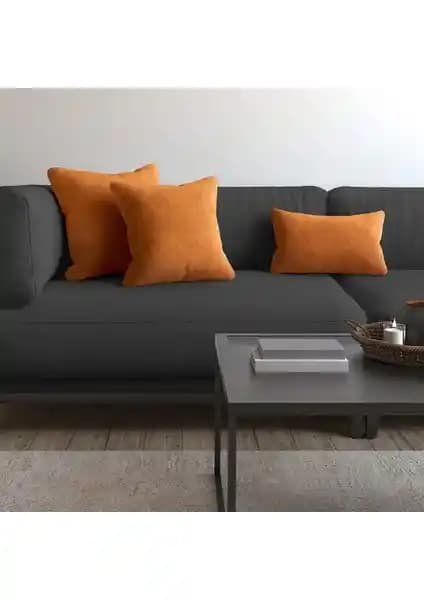 Demor Home Soft Serisi Portakal Rengi Kırlent Kılıfı Modern ve Enerjik Dekorasyon İçin