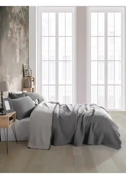 Destiny Hometex 4 Katlı Muslin Çift Kişilik Yatak Örtüsü Doğal ve Şık Tasarım