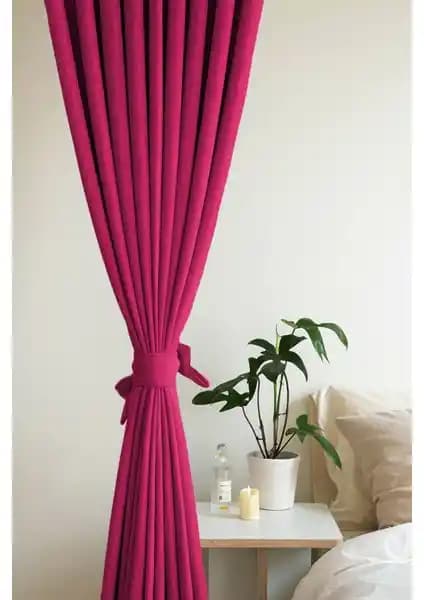 Devor Kadife Görünümlü Kalın Fuşya Fon Perde Modern ve Şık Tasarım Özellikleri