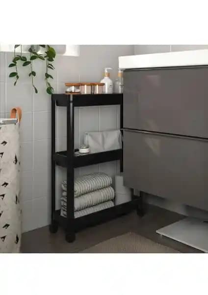 Deyhome Vesken Tekerlekli Raf Ünitesi: Modern ve Pratik Banyo Depolama Çözümü
