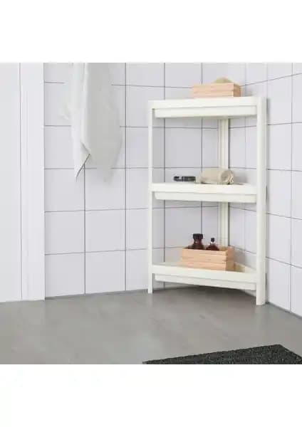 DEYHOME Vesken Üçgen Raf Ünitesi: Modern ve Pratik Banyo Organizasyonu Çözümü