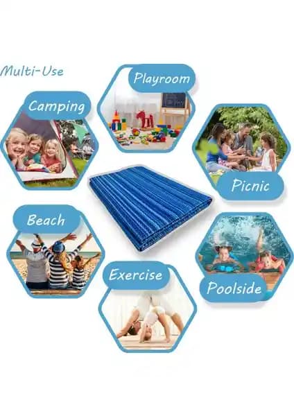 Doğa Dostu Çok Amaçlı Hasır Mavi – Kamp, Piknik ve Plaj İçin Uygun Çevre Dostu Tasarım