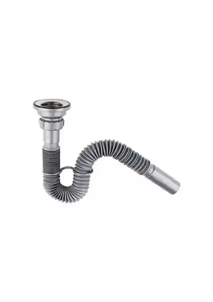 Donau Körüklü Lavabo Evye Sifonu Gri Modern Tasarım ve Dayanıklılık Özellikleri