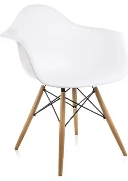 Dorcia Home Kolçaklı Beyaz Eames Sandalye: Modern ve Dayanıklı Oturma Çözümü