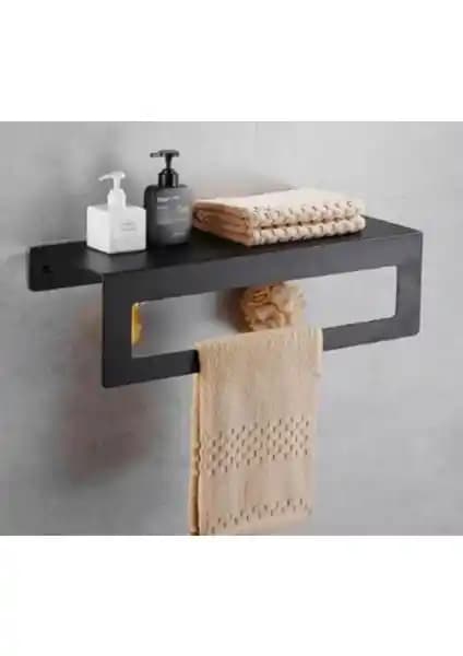 Dorio Banyo Raflı Havluluk ve Askı 30cm Modern ve Dayanıklı Banyo Aksesuarı