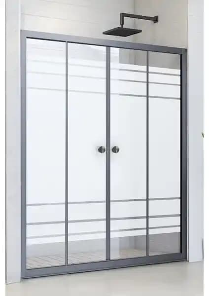 Durul Siyah Profil Desenli Cam Duşakabinleri Modern ve Şık Banyo Çözümü