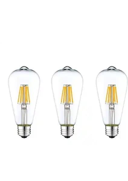 Edison ST64 LED Rustik Ampul 6500K Beyaz 4W E27 Duy Modern ve Enerji Tasarruflu Aydınlatma Çözümü