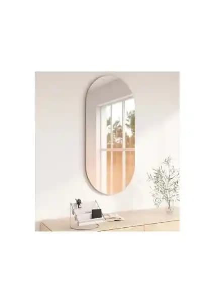 Effe Yapı Dekor 100x60 cm Çerçevesiz Elips Ayna Modern ve Şık Tasarım