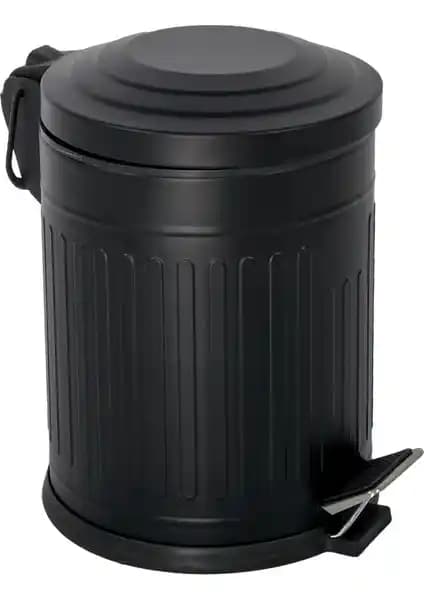 Eforeca Siyah Vintage Çöp Kovası 5 lt: Modern Tasarım ve Dayanıklı Kullanım Özellikleri