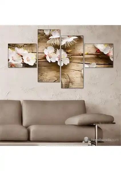 Eg-17 4 Parçalı Asimetrik Kanvas Tablo Modern Dekorasyon ve Estetik İçin Uygun