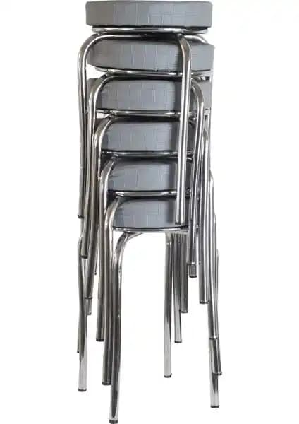 Ekip Metal Tabure Gri Modern Tasarım ve Dayanıklılık Özellikleriyle Öne Çıkar