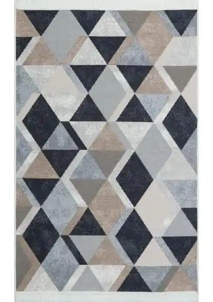 Eko Halı Arya Ar 10 Bej Siyah Yıkanabilir Doğal Kilim Ev Dekorasyonu İçin
