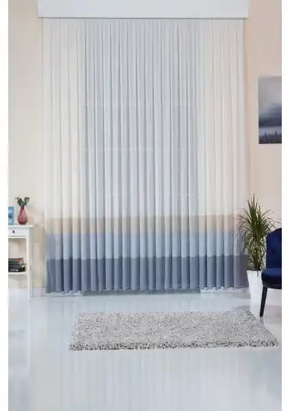 Elenor Şeritli Keten Görünümlü Çocuk Odası Tül Perde: Estetik ve Dayanıklı Tasarım