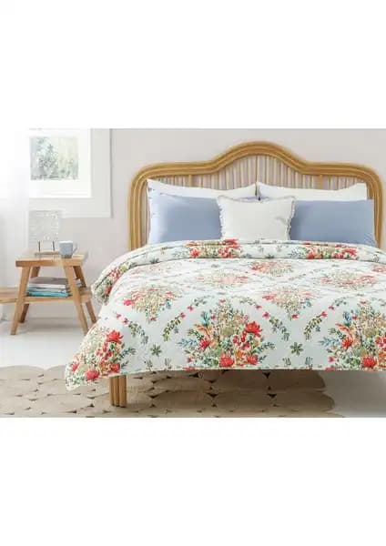 English Home Boho Flowers Tek Kişilik Yatak Örtüsü: Canlı Renkler ve Kullanışlı Tasarım