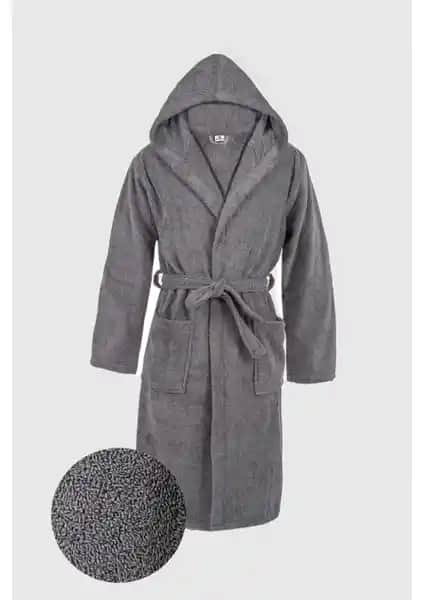 Ephemeris Kapşonlu Bukle Bornoz Gri - Yüksek Emicilik ve Şık Tasarım