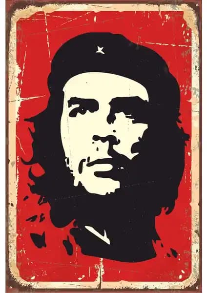 Ernesto Che Guevara Temalı Retro ve Vintage MDF Poster Dekorasyon Ürünü