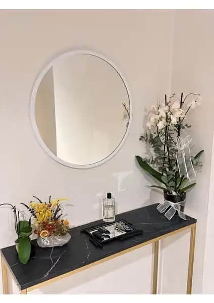 Ersan Dizayn Beyaz Dekoratif Yuvarlak Ayna 50 cm ile Şık ve Fonksiyonel İç Mekan Dekorasyonu