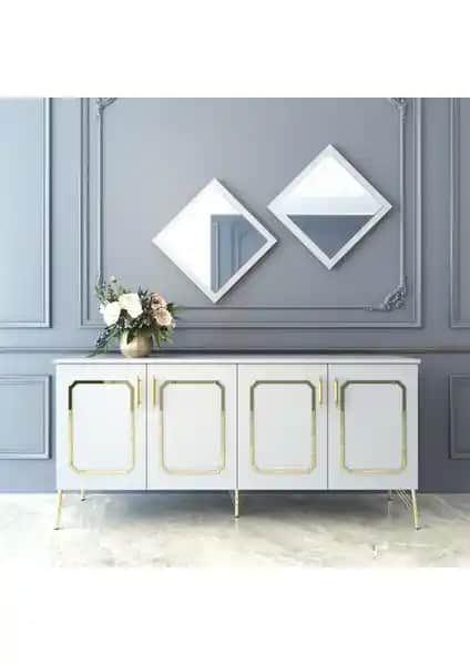 ESMOPA MOBİLYA Elite Gold Beyaz Konsol: Modern Tasarım ve Fonksiyonellik Bir Arada