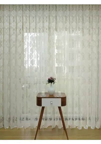 Esse Home Ekru Damaks Örme Tül Perde: Modern ve Şık Tasarım ile Fonksiyonel Dekorasyon