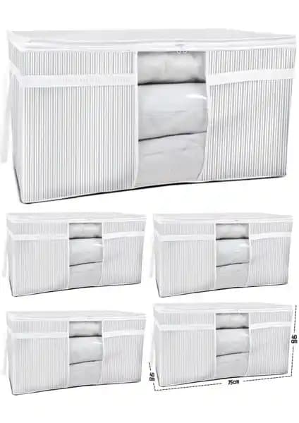 Esti Pencereli Yastık Hurcu 75x40x40 cm Pratik ve Şık Depolama Çözümü