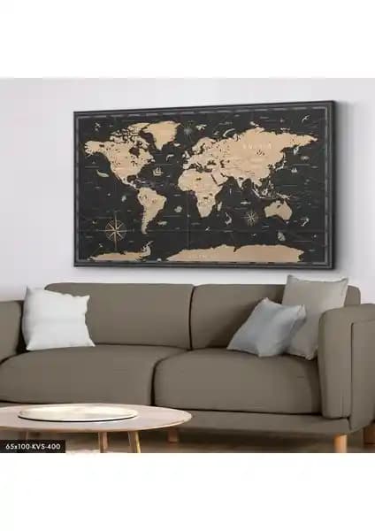 Ev Dekorasyonuna Modern Dokunuş: Dünya Haritası Kanvas Tablo Özellikleri ve Kullanımı