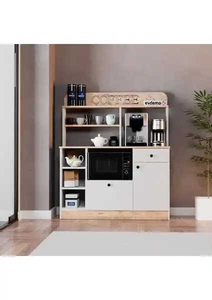 EVDEMO Barista Kahve Köşesi Çok Amaçlı Dolap Modern ve Dayanıklı Tasarım Özellikleriyle
