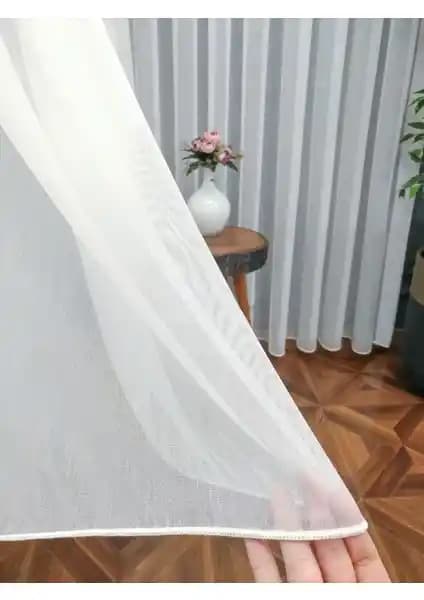 Evdepo Taç Bambu Keten Ekstraforlu Pilesiz Tül Perde ile Şıklık ve Fonksiyonellik