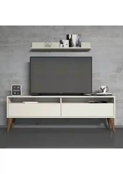 Evdo Best TV Ünitesi Krem Renkli Modern ve Dayanıklı Tasarım Çözümü