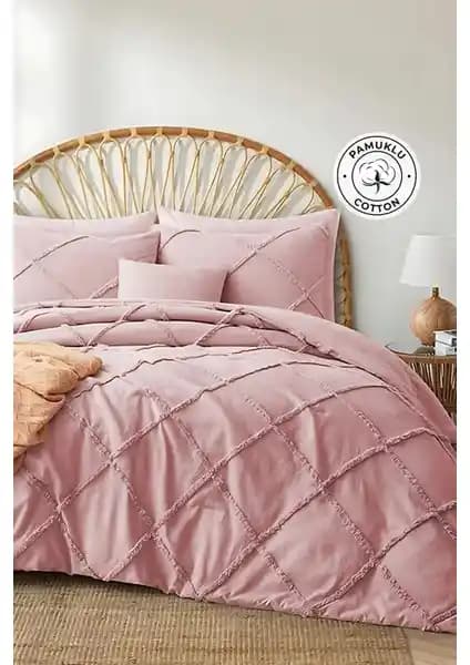 Evlen Home Collection Pamuklu Aimar Çift Kişilik Yatak Örtüsü Takımı: Şıklık ve Konforun Buluşması