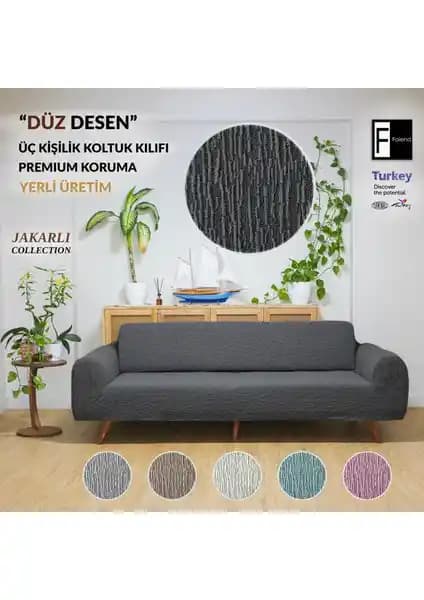 Faiend Jakarlı 3 Kişilik Lastikli Koltuk Kılıfı ile Ev Dekorasyonunuzu Yenileyin