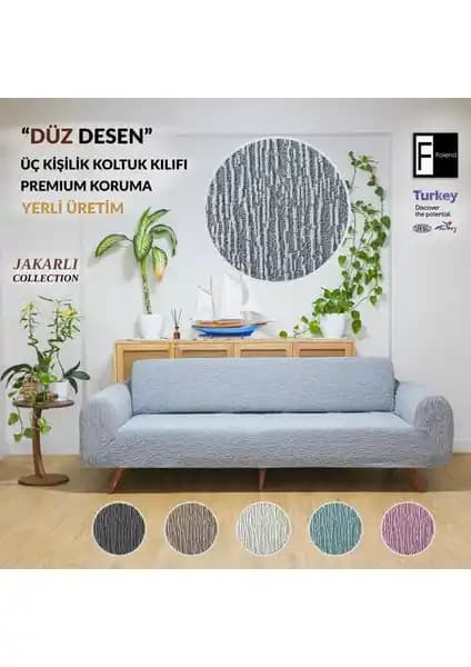 Faiend Jakarlı 3 Kişilik Lastikli Koltuk Kılıfı: Modern ve Dayanıklı Koruma Çözümü